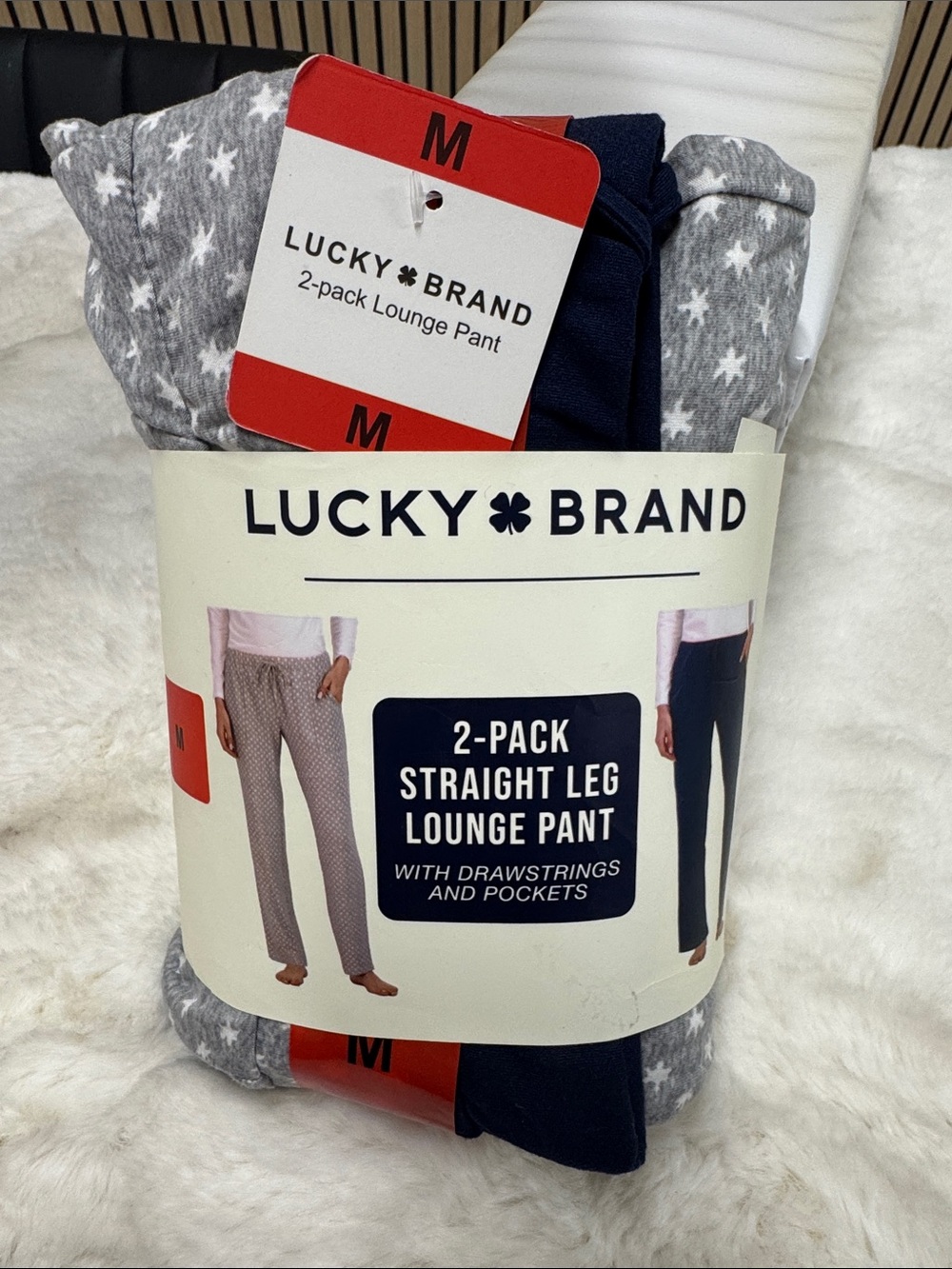 Lucky Brand Gray Star & Navy 2-Pack Lounge Pants